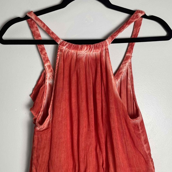 Free People Aphrodite Womens Orange Tie Dye Asymmetrical Boho Ruffle Dress XS - Picture 7 of 9